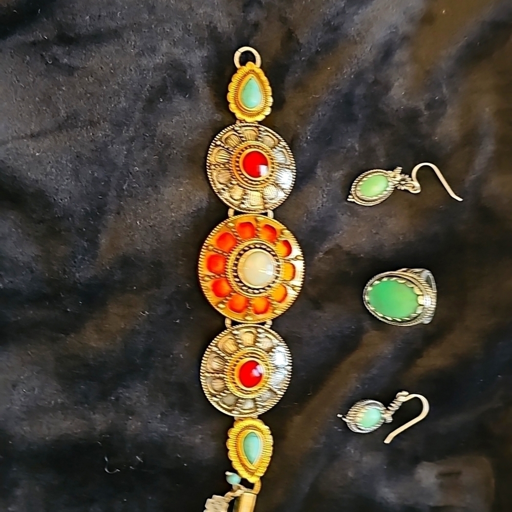 Lucky brand three piece set, braclet, earings, ring